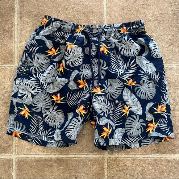 Refinery Republic Men’s Board Shorts Size Medium Navy Floral - Picture 1 of 4